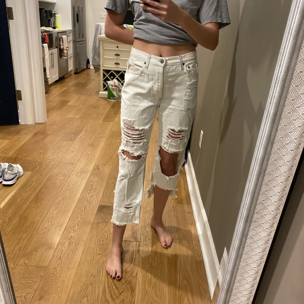 26 Carmar White distressed cutout denim jeans